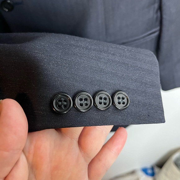 Joseph A Bank 100% WOOL Navy Blue/grey sports coat suit jacket SIZE 43 - Picture 6 of 6
